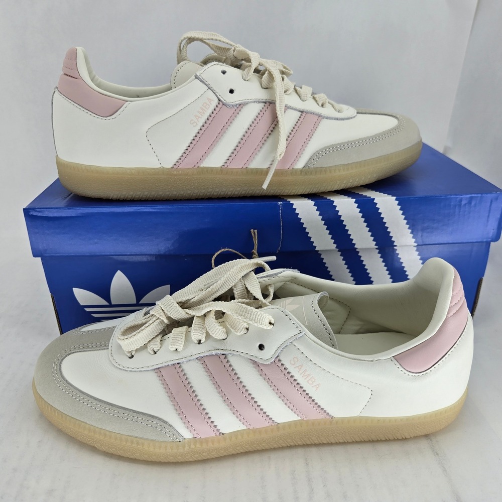 Adidas Samba OG W Off White Pink Sand Strata Gum Sole Sneakers IH9059 Womens 8 - Picture 2 of 15